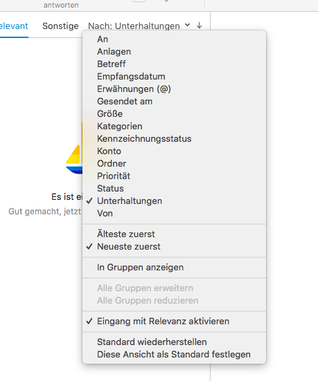 Outlook Mac Nachrichteneingang sortieren 03