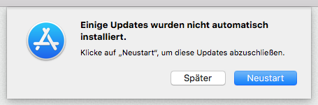 mac OS X Einige Updates wurden nicht installiert